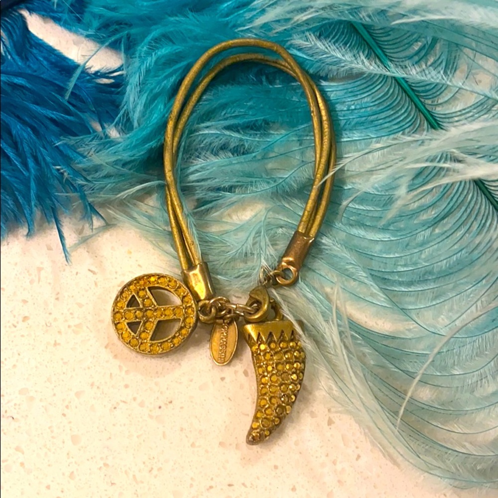 Rare Tommassini Vintage Horn Bracelet Peace Gold